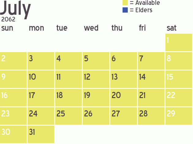 Missionary Dinner Calendar