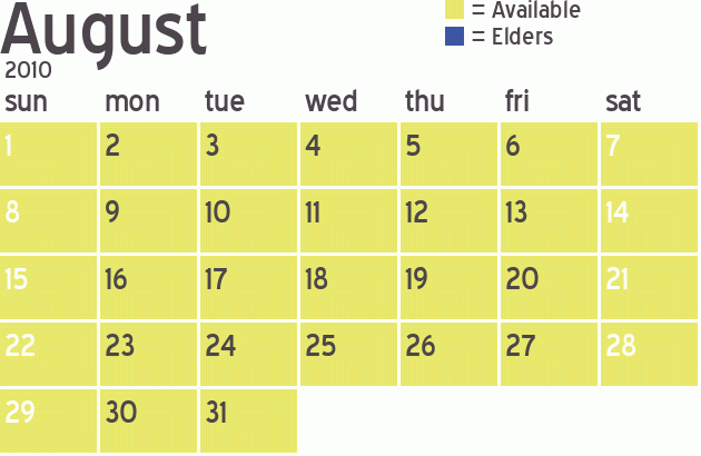 Missionary Dinner Calendar