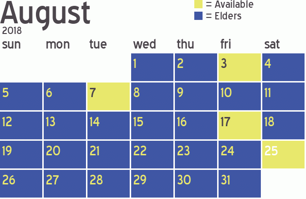 Missionary Dinner Calendar