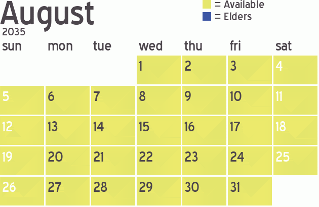 Missionary Dinner Calendar