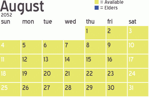 Missionary Dinner Calendar