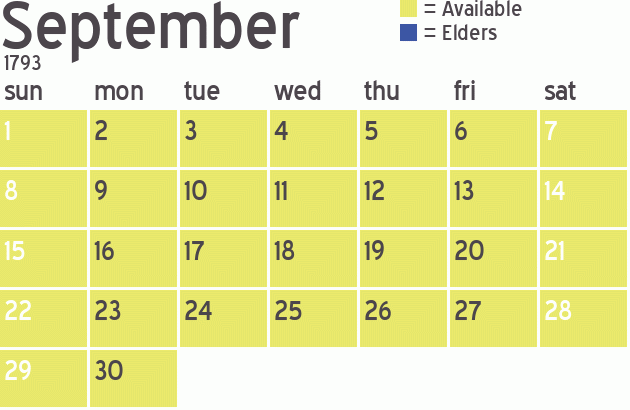 Missionary Dinner Calendar