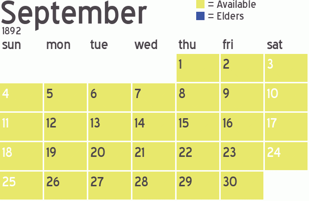 Missionary Dinner Calendar