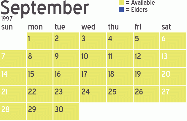 Missionary Dinner Calendar