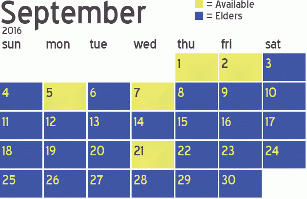 Missionary Dinner Calendar