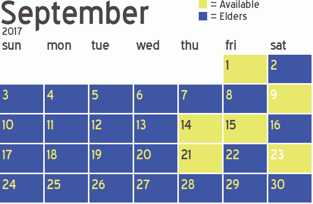 Missionary Dinner Calendar