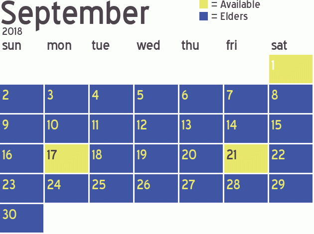 Missionary Dinner Calendar