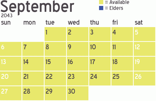 Missionary Dinner Calendar