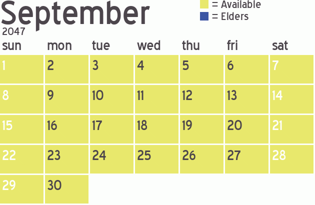 Missionary Dinner Calendar
