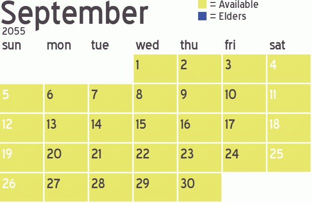Missionary Dinner Calendar
