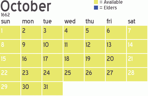 Missionary Dinner Calendar