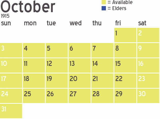 Missionary Dinner Calendar