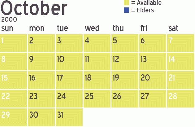 Missionary Dinner Calendar