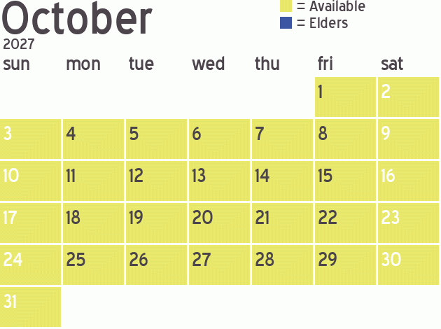 Missionary Dinner Calendar