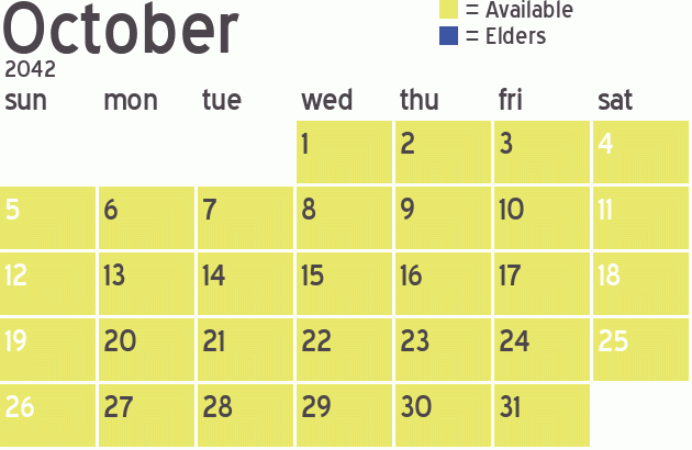 Missionary Dinner Calendar