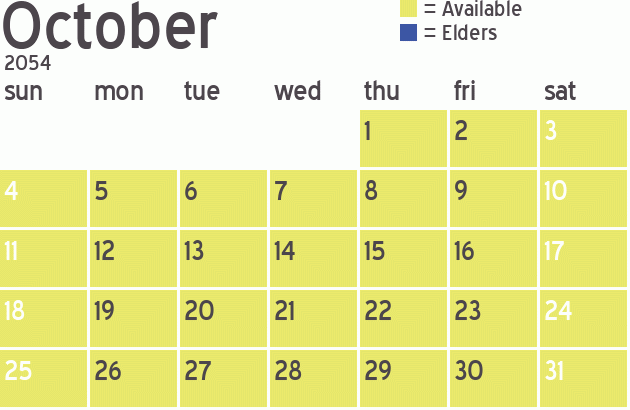 Missionary Dinner Calendar