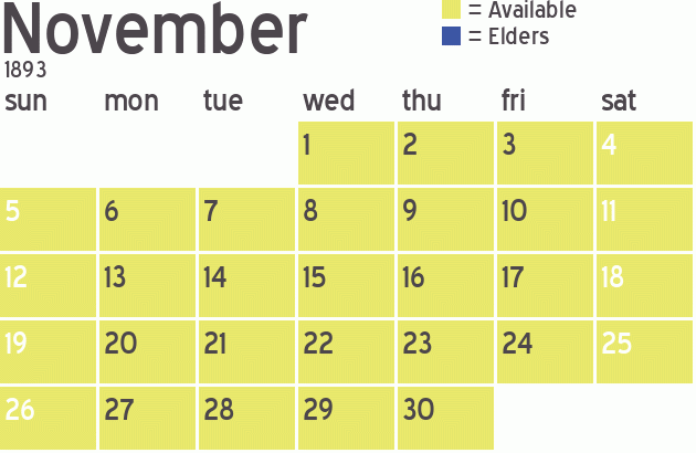Missionary Dinner Calendar