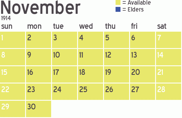 Missionary Dinner Calendar