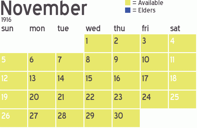 Missionary Dinner Calendar