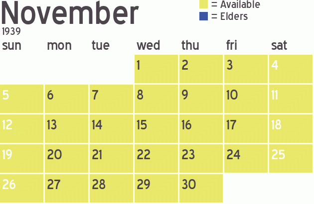 Missionary Dinner Calendar