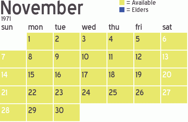 Missionary Dinner Calendar