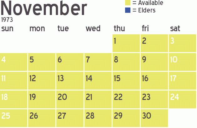 Missionary Dinner Calendar
