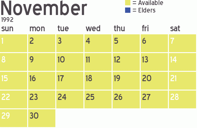 Missionary Dinner Calendar