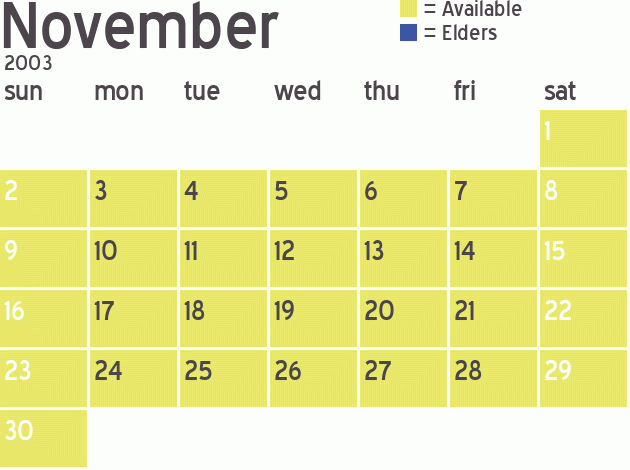 Missionary Dinner Calendar