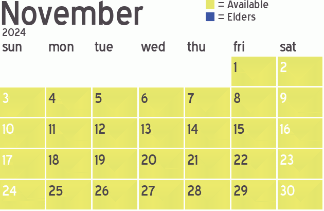 Missionary Dinner Calendar