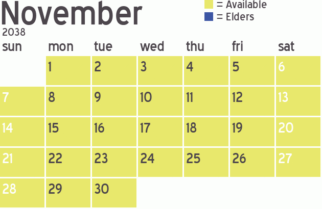 Missionary Dinner Calendar