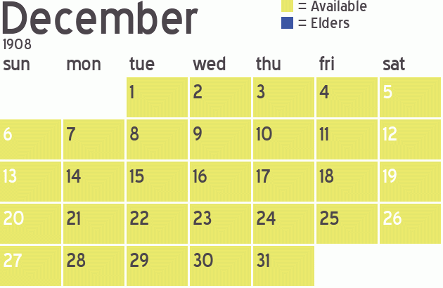 Missionary Dinner Calendar