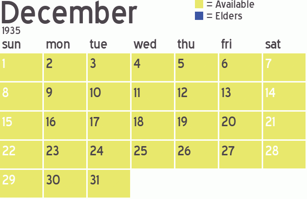 Missionary Dinner Calendar