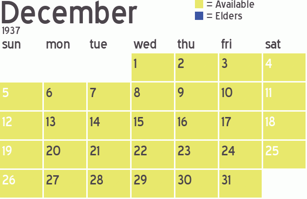 Missionary Dinner Calendar