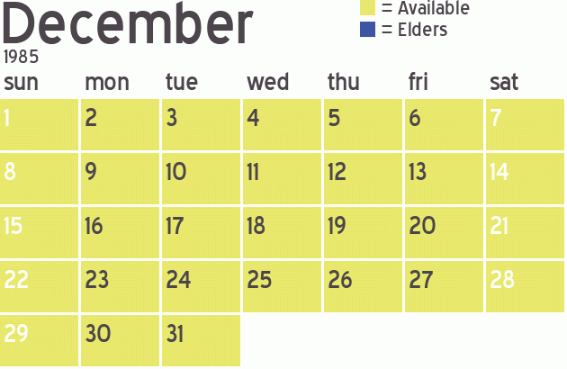 Missionary Dinner Calendar