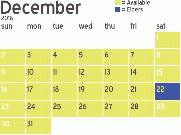 Missionary Dinner Calendar